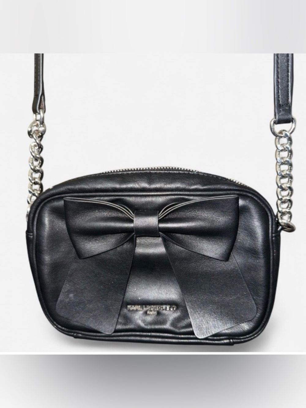 Karl Lagerfeld Black Crossbody Bag with Bow NWOT